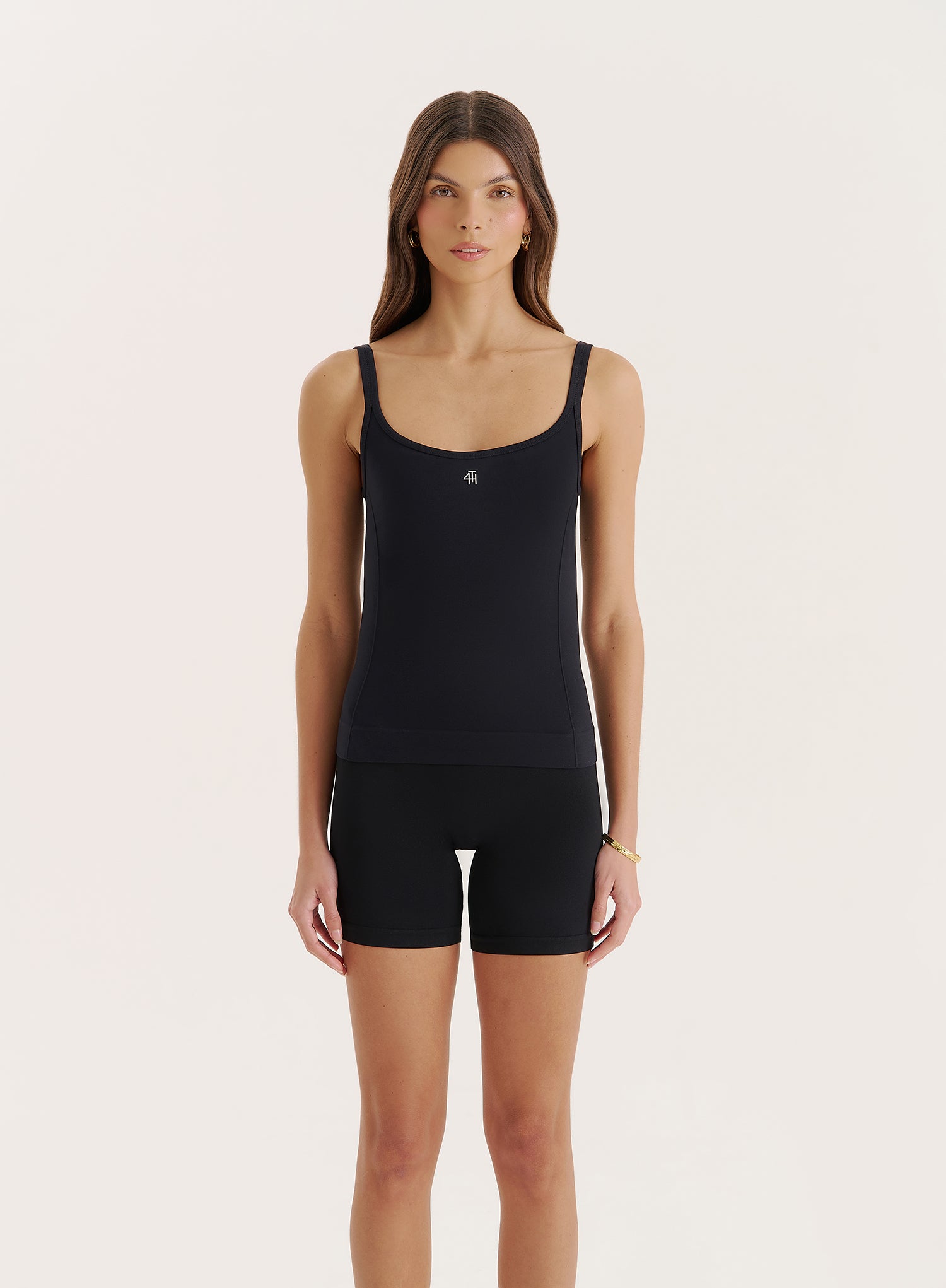 Black Sculpting Seamless Gym Vest Top